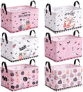CHENGU 6 Pcs Halloween Storage Bins Collapsible Pink Ghost Storage Baskets by CHENGU