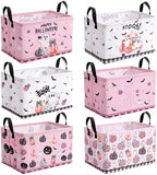 CHENGU 6 Pcs Halloween Storage Bins Collapsible Pink Ghost Storage Baskets by CHENGU