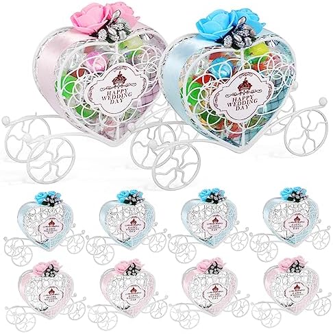 TOPPERFUN Heart Shaped Iron Carriage Gift Boxes, 10 Pcs Wedding Party Favor by Unknown