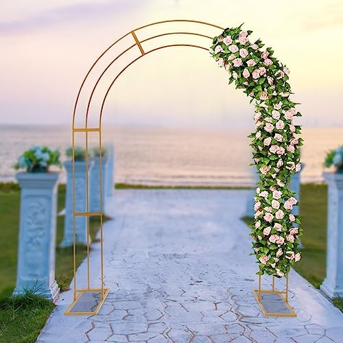 3-Layer Arch Backdrop Stand Metal Open Arch Backdrop Frame U Shaped Wedding Arches for Climbing Plant Outdoor & Indoor, Party Ceremony Decoration - Image 2