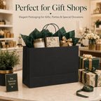 GSSUSA Black Paper Bags with Handles, Large Shopping Bags 16x6x12, 100 Pack - Image 6