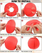 Treela 48 Pcs Paper Lanterns Party Decorations Round, Multicolor - Image 3