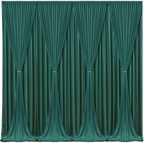 Hunter Green Backdrop Curtain-Wrinkle-Free Polyester Fabric Green Photography Curtains for Wedding Party Photo Background Decorations- 32 X10FT (Hunter Green) - Image 2