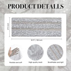 Artoid Mode 6PC Grey Gold Gauze Table Runner 120 Inch 10FT, Glitter Metallic Foil Sheer Dining Wedding Anniversary Holiday Birthday Table Decor for Home Party - Image 7