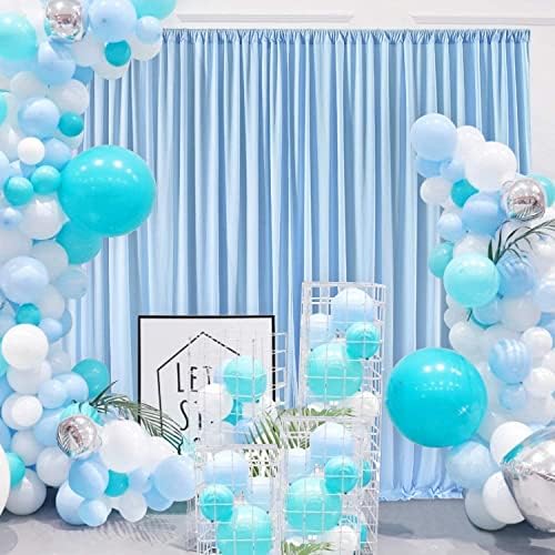 AK TRADING CO. 10 feet x 8 feet IFR Polyester Backdrop Drapes Curtains Panels with Rod Pockets - Wedding Ceremony Party Home Window Decorations - Light Blue - Image 6