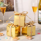 Glenmal 200 Pcs Small Gift Boxes 3x3x3 Inches Gold with Ribbons Kraft - Image 4