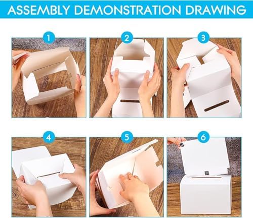 Raffle Boxes Ballot Box for Fundraising,Cardboard Box with Slot for Ticket and Removable Header Donation Boxes for Collecting Business Card Voting Contest (White 40 PCS, 6.5×4.5×4.5inch) - Image 3