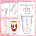 Jingmore 100 Pcs 50 Pcs One Silly Goose Plastic Cups, 16 oz, Pink - Image 2