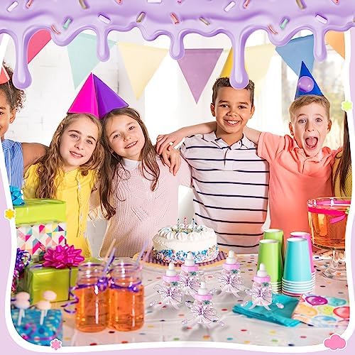 Nuenen 48 Pcs Baby Shower Milk Bottles with Ribbon Plastic Bear Candy Bottles Baby Shower Favors Gender Reveal Wedding Birthday Party Decorations (Purple) - Image 4