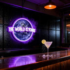 The World is Yours Neon Sign, Planet Led Neon Light Signs for Wall Decor Gaming LED Light up Sign Lamp for Party Bedroom Bar Game Room Man Cave Birthday Gamer Gift Dimmable USB Powered(16.4"*12.2") - Image 7