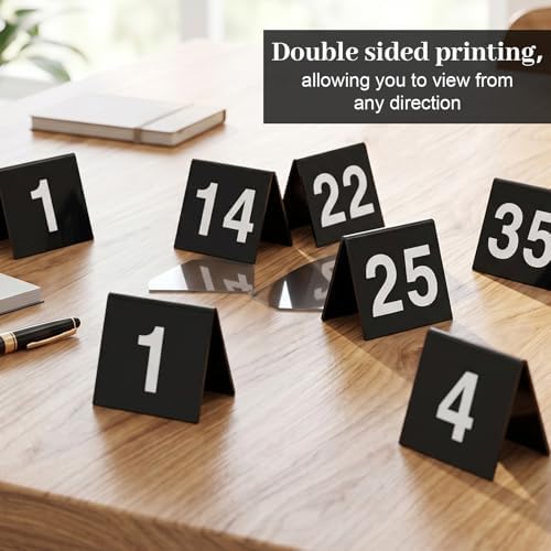 50Pcs Black Table Number Tents 1-50 Restaurant Table Numbers for Wedding Party Food Service - Image 5