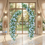 2 PCS 12FT Bendable Flower Garland, Fake Rose Vine for Wedding Decor,Blue - Image 4