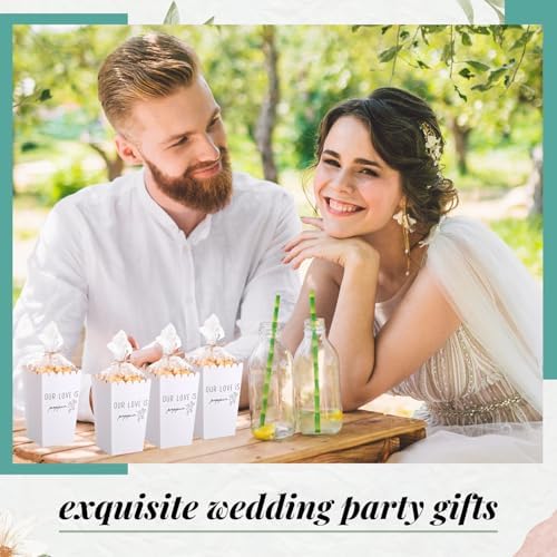 Baderke 201 Pcs Clear Wedding Popcorn Bags Treat Set, White - Image 6