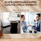 Honeydak 200 Pcs 4 oz Black Paper Ice Cream Cups Disposable Dessert Bowls for Hot or Cold Food Brown Paper Snack Containers for Sundae, Frozen Yogurt, Soup Baby Shower Party Supplies - Image 5