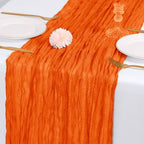 28 Pack Orange Cheesecloth Table Runner 17x108 Inch Semi Sheer Boho Gauze Cheese Cloth Fabric Table Runners, for Wedding Party Baby Shower Birthday Home Decor Garden Farmhouse - Image 7