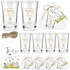 Pickmesh 25 Sets Honey Bee Baby Shower Shot Glasses for Guests Include Little Honey Is on The Way Acrylic Shot Glasses Bee Cards Bags for Gender Reveal Summer Party Favors Supplies by Pickmesh