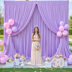 40ft x 15ft Lavender Wrinkle Free Backdrop Curtains for Wedding Party Backdrops Curtain Drapes Fabric Decorations Photo Back Drop Cloth for Baby Shower Photography Stage Reception - Image 3