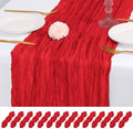 14 Pack Red Cheesecloth Table Runner 17x108 Inch Semi Sheer Boho Gauze Cheese Cloth Fabric Table Runners, for Wedding Party Baby Shower Birthday Home Decor Garden Farmhouse by Unknown