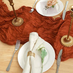 6 Pack Terracotta Cheesecloth Table Runner 120 Inch Boho Wedding Decor - Image 5