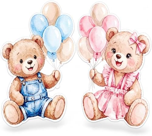 Wesiti 2 Pcs Large 40 x 24 Gender Reveal Bear Cardboard Cutout, Blue Pink - Image 7