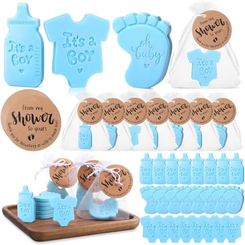 50 Set Baby Shower Soap Favors for Guests, It's A Boy, Blue by Swiffen