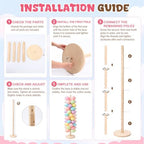 Novabright 5.25 ft Wooden Cotton Candy Stand Holder, Tall Cake Pop Stand - Image 4
