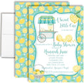 Custom Baby Shower Invites Blue Lemon Invitations for Boys, Pack of 20 5x7 Personalized Lemon Themed Invites with Envelopes - Unique Lemon Baby Shower Cards by AmandaCreation by AmandaCreation
