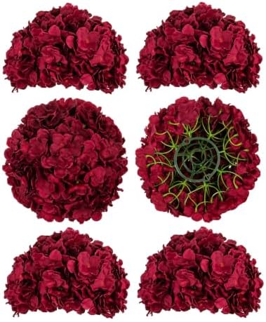 BLOSMON Hydrangea Artificial Flowers Ball Centerpieces for Wedding, 6 Pcs by Blosmon
