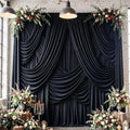 30ft x 12ft Black Backdrop Curtains for Wedding Parties, Wrinkle Free Photo Backdrop Drapes 6 Panels 5x12ft Back Drop Cloth for Birthday Retirement Halloween Photography Background by Htper