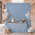 10×10 Dusty Blue Backdrop Curtain for Wedding Party Decor Wrinkle Free - Image 6