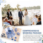 Fullhawl 50 Sets Wedding Invitations Wraps Set Pre Folded Vellum Jackets for 5 x 7 Invitations Dried Flowers Wax Seal Stickers Chiffon Silk Ribbon for Wedding Birthday Bridal Shower (Light Blue) - Image 5