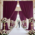 20ft×15ft Burgundy Backdrop Curtain for Wedding Parties by PartyVillage