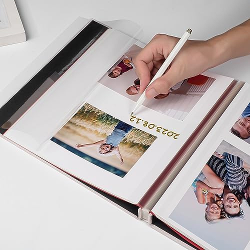 HoneyTolly Large Photo Album Self Adhesive, DIY Scrapbook Album for 4x6 8x10 10x12 Pictures, 60 Pages Linen Cover Memory Book, Ideal Gift for Family Wedding Baby Christmas Anniversary(Beige) - Image 5