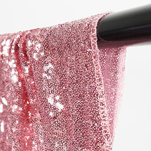 Eternal Beauty Fuchsia Pink Sequin Backdrop Curtains, 4 Panels 2x8FT - Image 6
