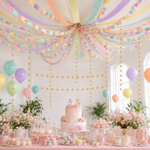 360 Sheets Colorful Paper Chains Strips and Star Garland for Fancy Party by succulentlovers