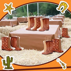 Mooliwe 32 Pcs Cowboy Cowgirl Boots Paper Bags Western Theme Kraft Gift Bag with Handles Candy Goodie Treat Grocery for Favors Wild West Birthday Rodeo Bachelorette Baby Shower Party Supplies (Brown) - Image 5