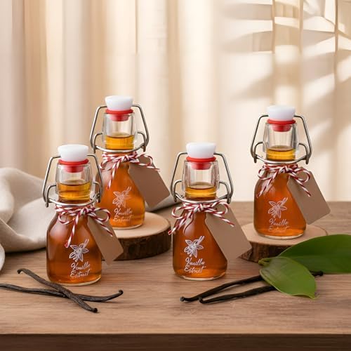 Reallnaive 12 Pack 2 oz Vanilla Extract Bottles Swing Top Glass Bottles - Image 4