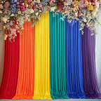 15×10 FT Rainbow Backdrop Curtains for Themed Parties, 6 Panels 2.5×10ft Wrinkle Free Soft Polyester Pastel Color Photo Backdrop Drapes for Birthday Party Wedding Baby Shower Photo Background - Image 6