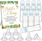 Trelaco 12 Pcs Safari Baby Shower Games Bottle Chug Wooden Sign Set by TrelaCo
