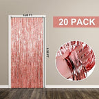 20 Pack Foil Curtain Backdrop Rose Gold Metallic Tinsel Foil Fringe Curtains Photo Booth Props for Birthday Wedding Engagement Baby Shower Bachelorette Christmas Holiday Celebration Party Decorations - Image 7