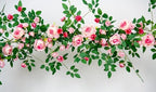 2 PCS 12FT Bendable Flower Garland, Fake Rose Vine for Home Decor,Pink - Image 3