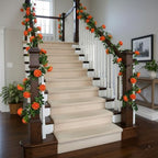 2Pcs 12Ft Bendable Flower Garland Faux Rose Vine for Home Decor,Orange - Image 6