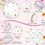 Pickmesh 400 Pcs Wildflower Party Supplies Paper Plates Napkins Serve 50 - Image 3