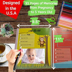 Novarena First 5 Years Baby Memory Book Journal Scrapbook 48 Pack Monthly Milestones Stickers & Clean-Touch Baby Safe Ink Pad - Image 3