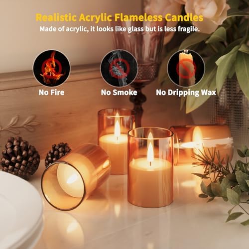 12Pack Flameless LED Candles with Timer, Battery Operated, Gold, 2"x3" - Image 5