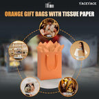 YACEYACE Orange Gift Bags 20Pack, Orange Gift Bags with Tissue Paper - Image 7