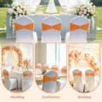 Babenest 50PCS Spandex Chair Sashes Bows with Buckle for Wedding Orange - Image 7