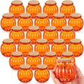 Vesici 24 Pcs Glass Pumpkin Candy Jars with Lid, Halloween Autumn, Orange by Vesici