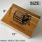 Personalized American Flag Gift Box, Engraved Memory Box Acacia Wood - Image 4