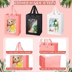 Seajan 30Pcs Mothers Day Kraft Paper Gift Bag with Transparent Window 9. 8 x 7. 1 x 5. 1 Inch Kraft Shopping Bag Bulk Flower Box with Handles for Gift Wrap Pouch for Bouquet Bridal Shopping Present - Image 3